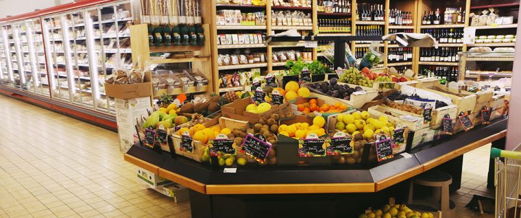 concept point de vente magasin bio fruits et légumes realisation fmp