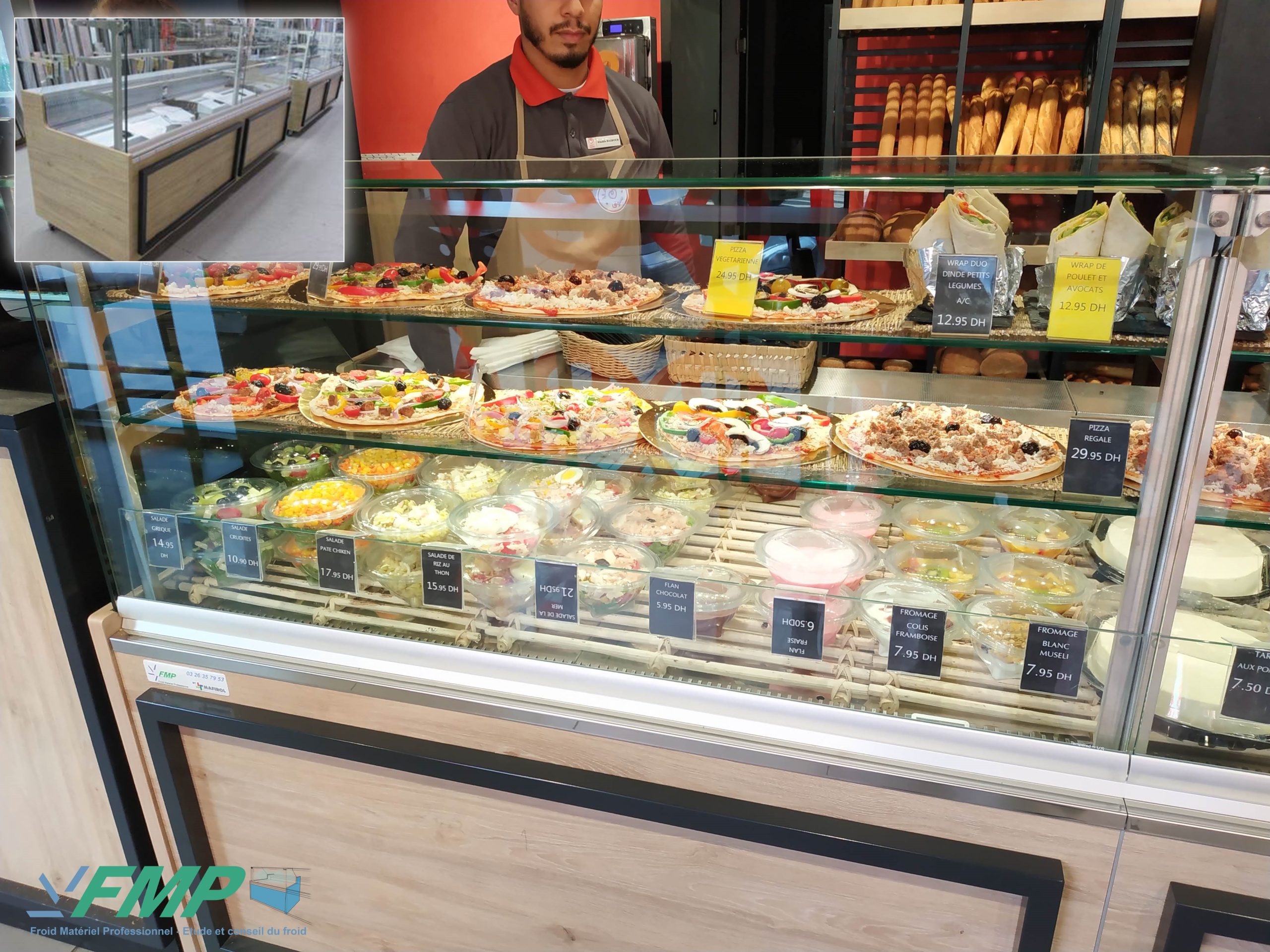 concept snacking vitrine réfrigéré habillage bois