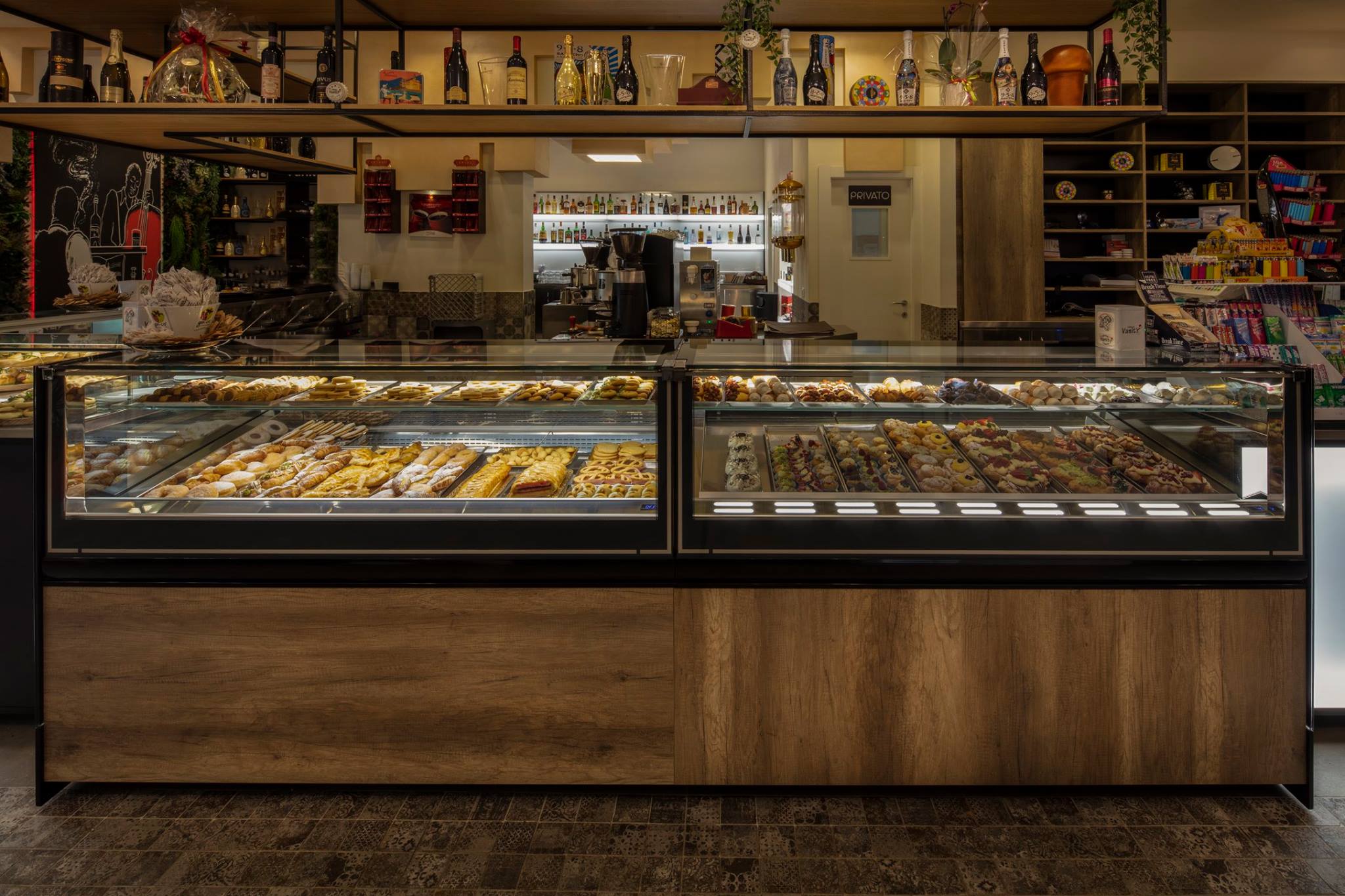 meuble réfrigéré spécial snacking habillage bois conceptuel