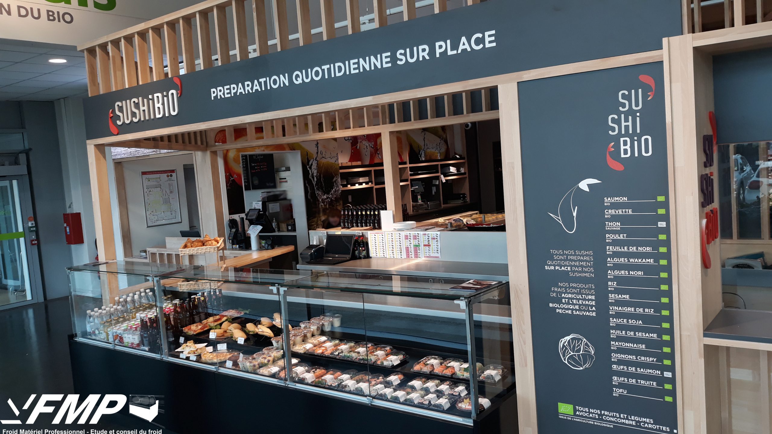 concept sushis vitrine réfrigérée sur mesure