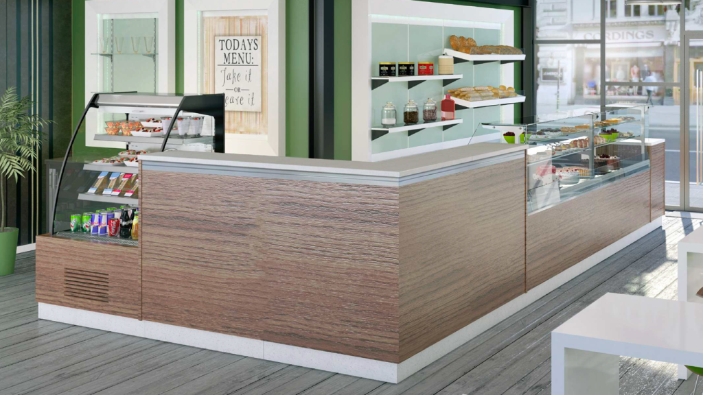 Réalisation 3D et pose de vitrine boulangerie bellini modèle Cronus.