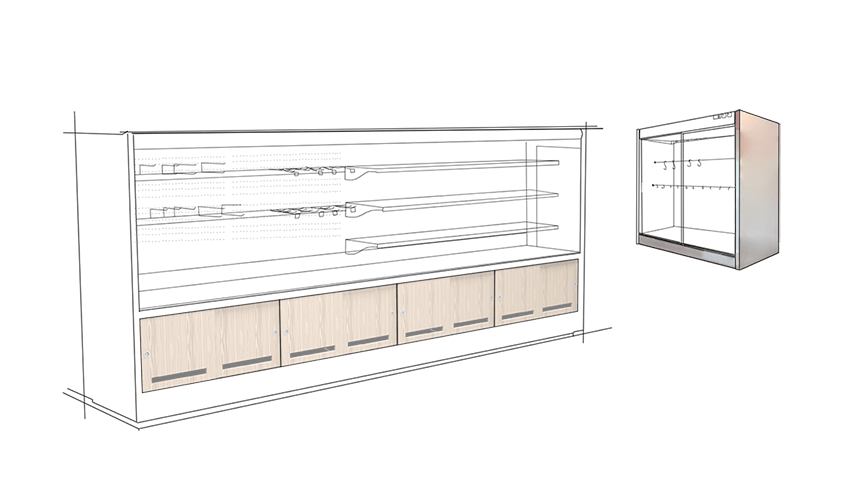 Meuble d'animation libre-service bac promotionel