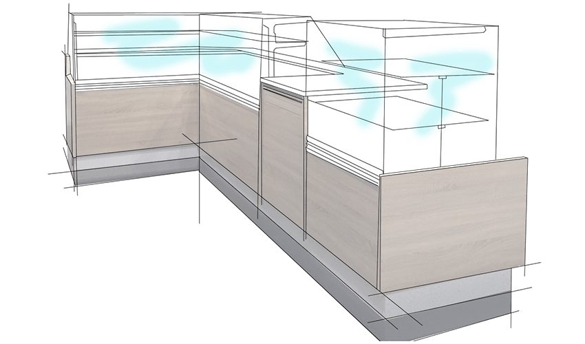 Vitrine boulangerie, pâtisserie, snacking design concept store