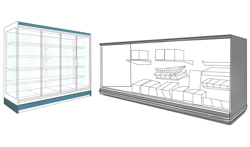 Vitrine murale libre-service produit réfrigéré pré emballée fruit et légumes